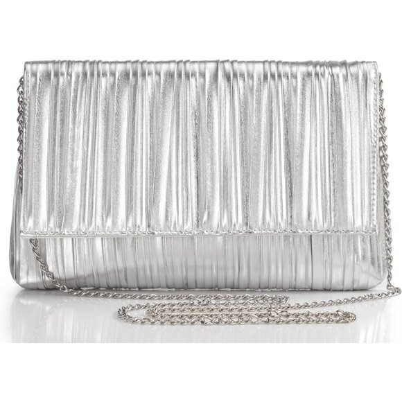 Women Silver Crystal Bag with Rhinestones Wedding Party formal Handbag. - Picture 1 of 7